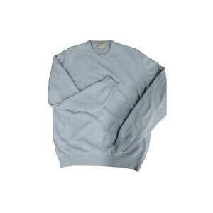 Pitti Cashmere Men's Crewneck Sweater, Light Blue, Sz M